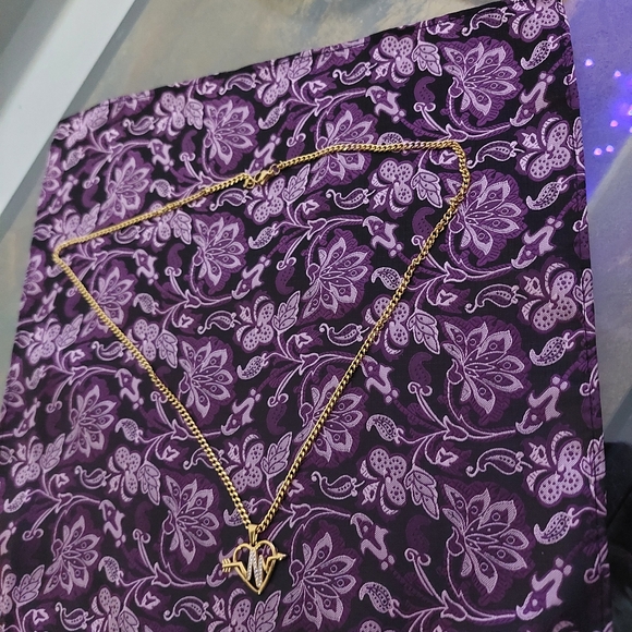 18K Gold Plated Heart❤️ With Pulse and Arrow With 18K Plated Miami Cuban Link - Picture 4 of 7